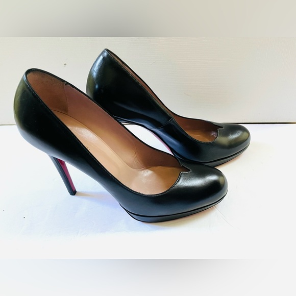 Stunning stiletto shoes shiny Black Real Leather heels pump with Platform Eur 40 - Picture 13 of 16